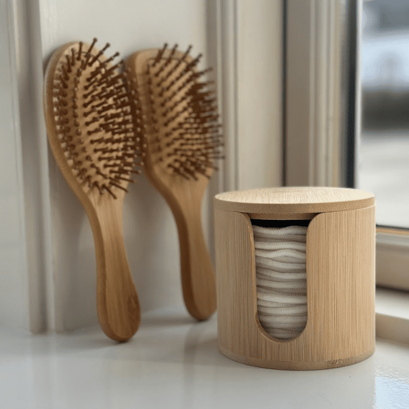 Bambus hårbørste - Firkantet hoved - 20 x 6 cm