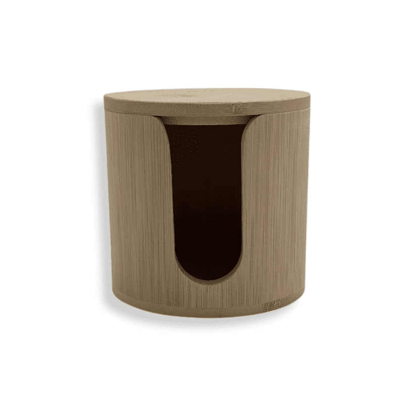 Opbevaringskrukke i bambus til genanvendelige rondeller