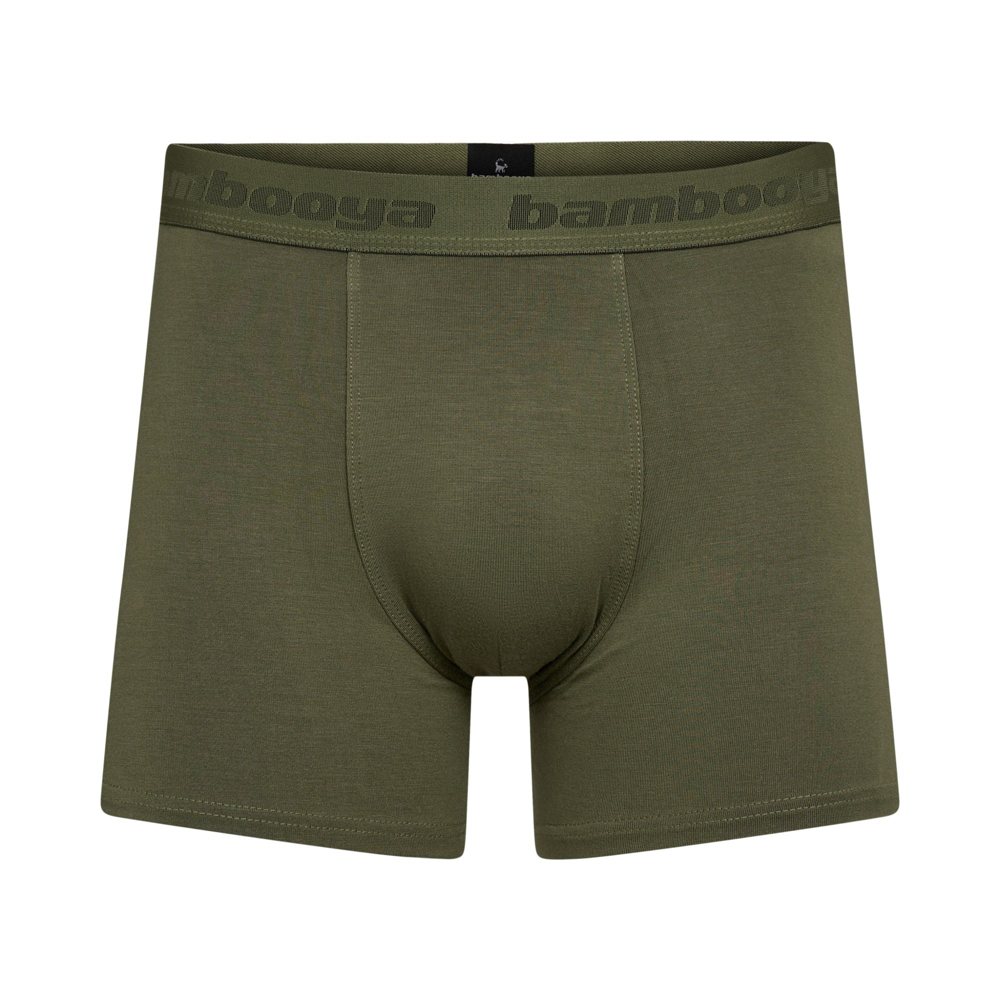 Grønne bambus herre boxershorts kort model, set forfra