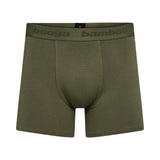 Grønne bambus herre boxershorts kort model, set forfra