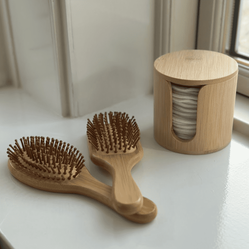 Bambus hårbørste - Ovalt hoved - 20 x 6,5 cm