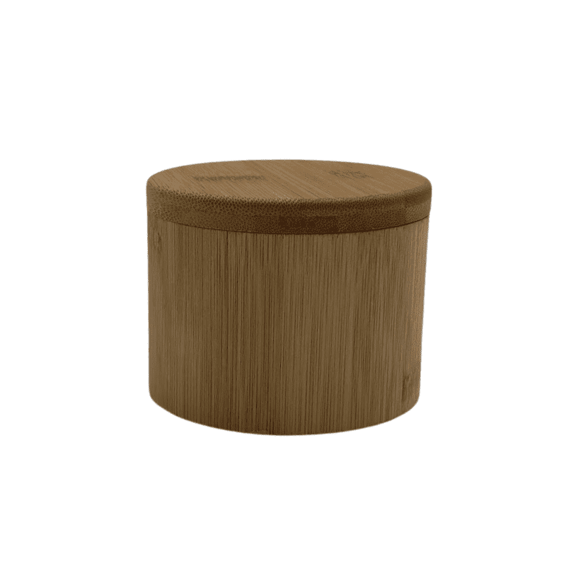 Saltkar i bambus med 1 rum og drejelåg, et naturligt og stilrent design.